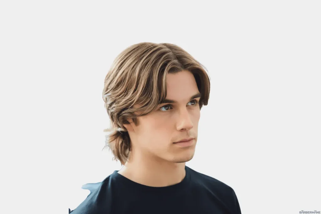 Center-Parted-Mid-Length-Shag