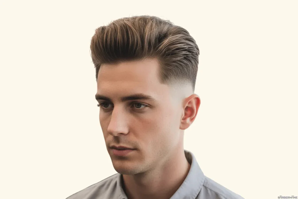 High-Fade with-Brushed-Back-Top