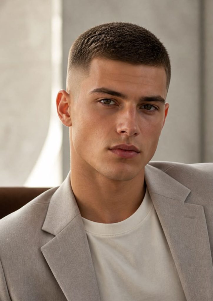 Buzz Cut with a Defined Hairline